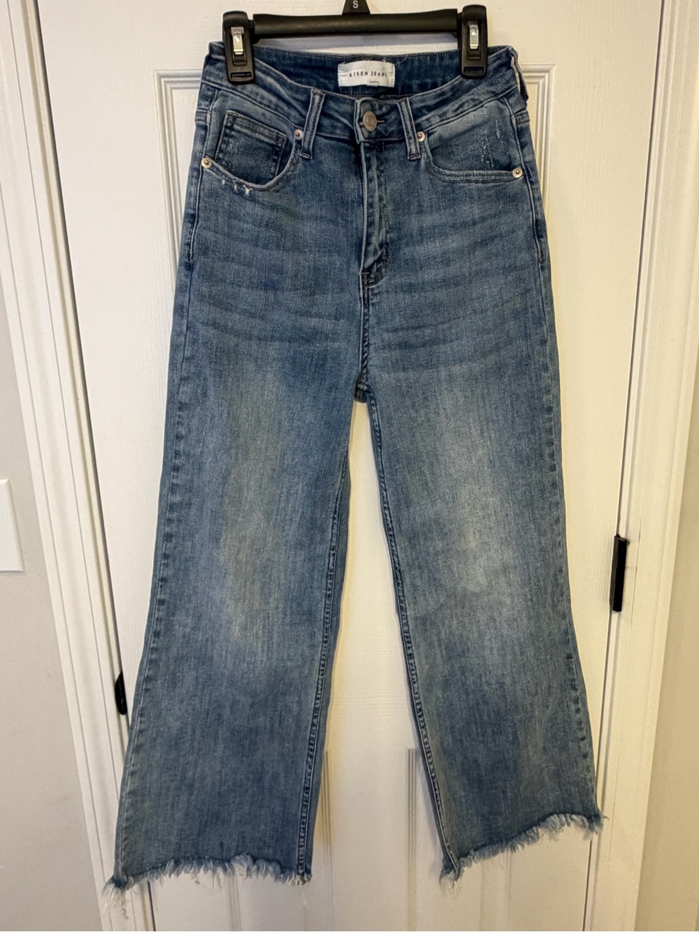 RISEN High Rise Wide Leg Cropped Jeans (Style RDP1025) - Like New